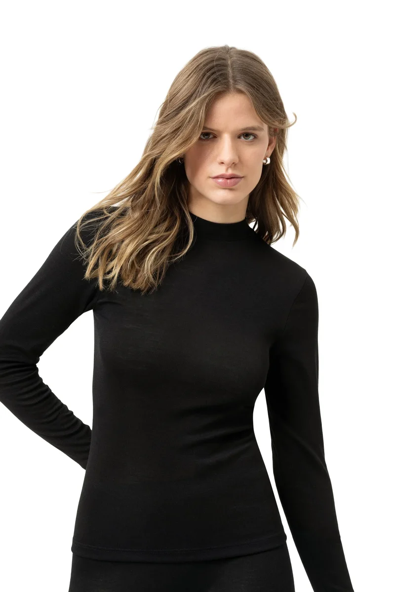 Mey dames merino wollen shirt lange mouw - ondershirt
