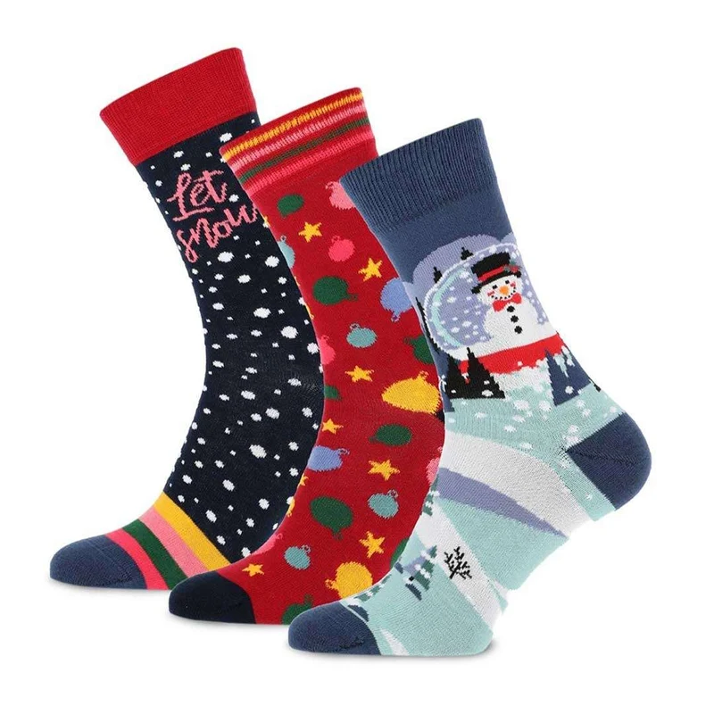 Kerstprint Sokken Dames 3-pack