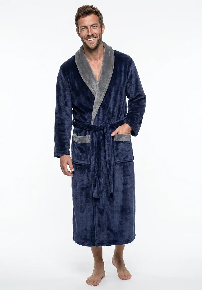 Gaubert Heren badjas Fleece - Sjaalkraag