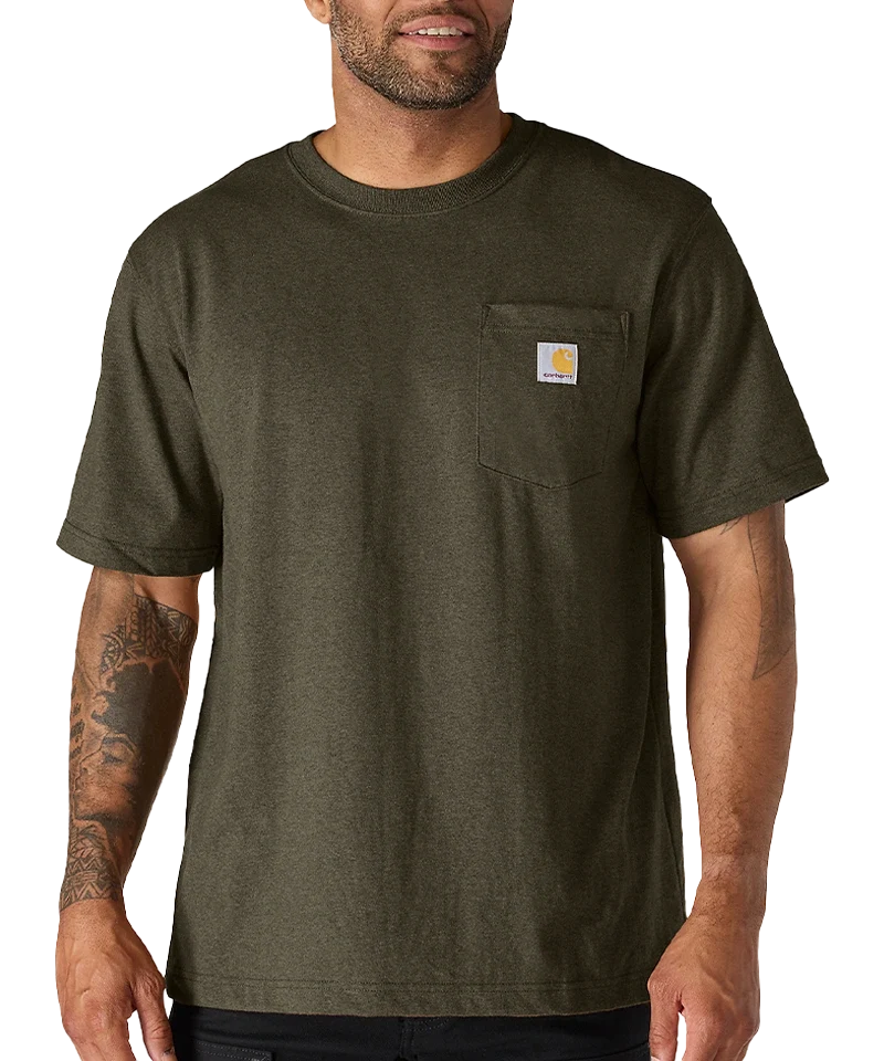 Carhartt t-shirt met borstzak K87 donkergroen