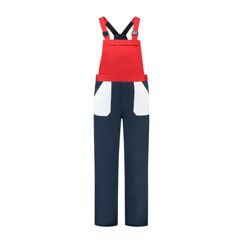 Tuinbroek 3-kleurig navy-wit-rood