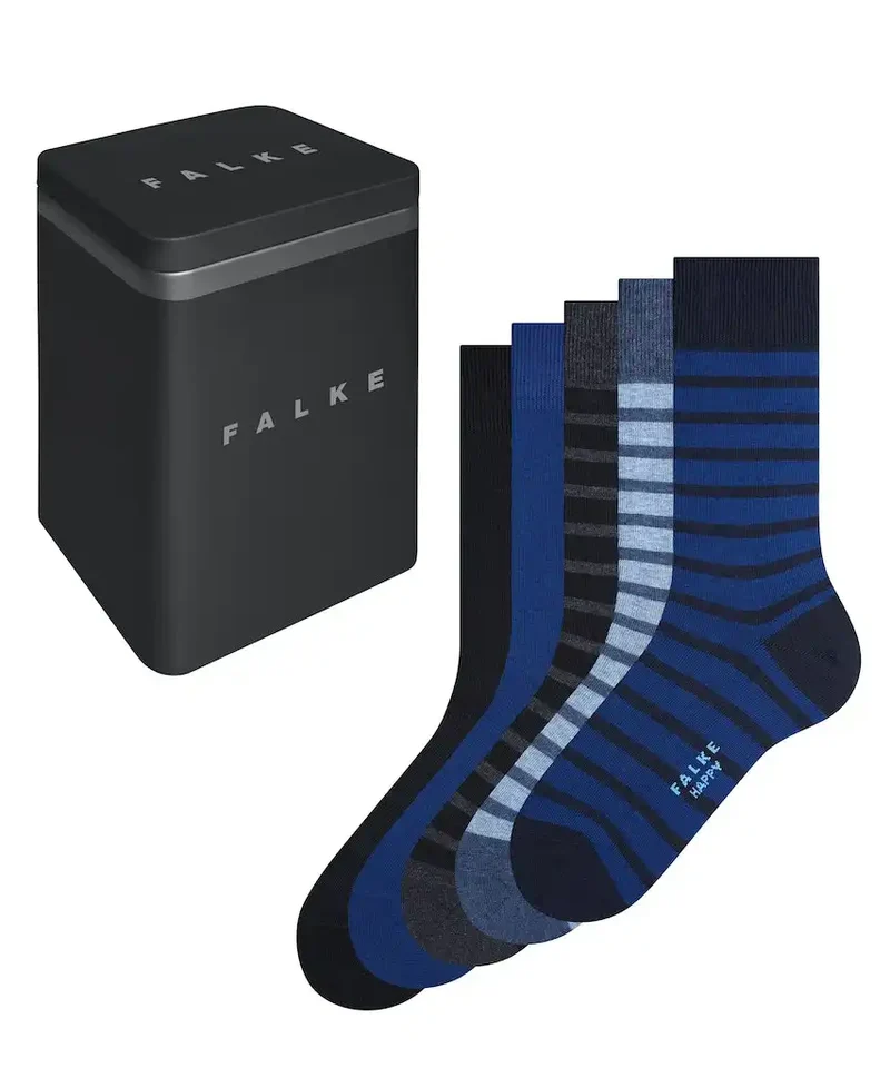 FALKE 5-paar heren sokken - Happy Box Cadeau set