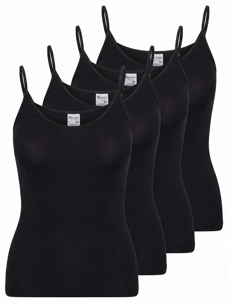 Beeren 4-pack microfiber dames spaghetti hemden - Young