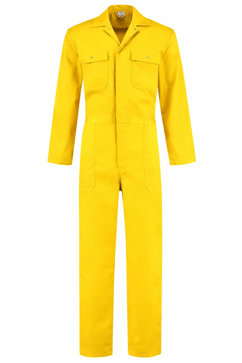 Overall Drukknoop polyester/katoen geel