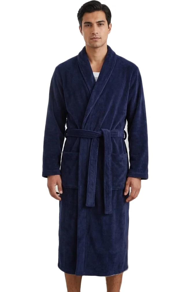 Ten Cate Heren badjas Fleece - Navy