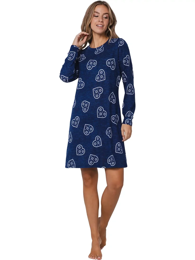 Rebelle Fleece dames nachthemd lange mouw -Aspen ski