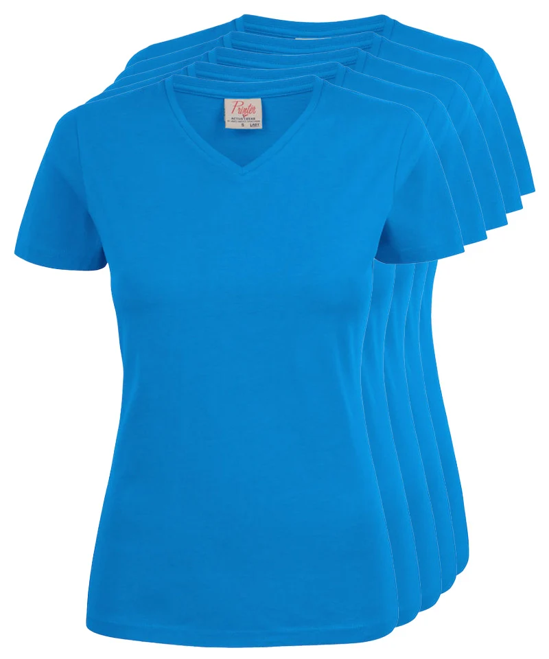Dames T-shirt V-hals Printer 5 pack