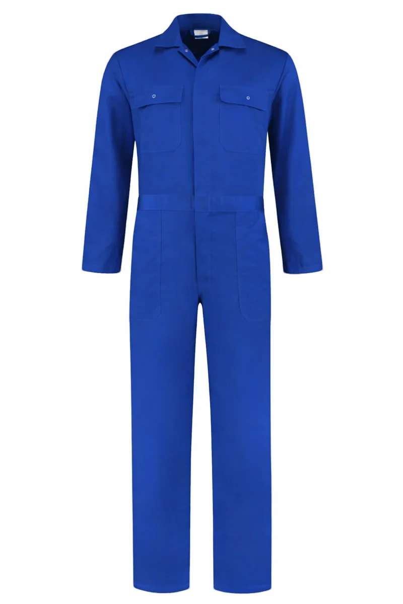 Kinderoverall polyester/katoen kobaltblauw