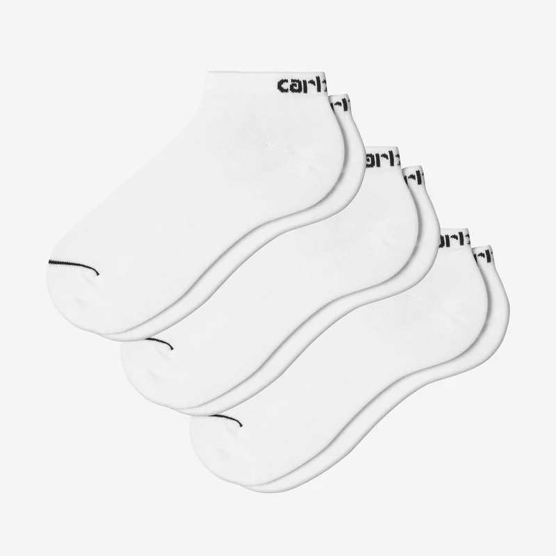 Carhartt WIP Herensokken met scriptprint | 3-pack | Wit