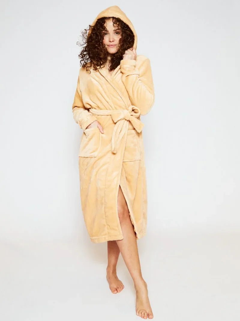 Charlie Choe Dames Badjas Off White - Lang Model