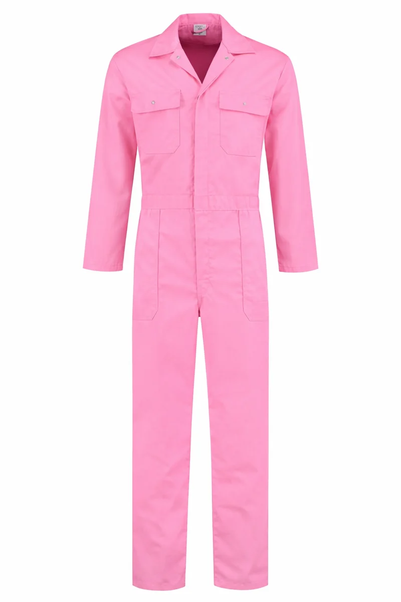 Overall Drukknoop polyester/katoen roze