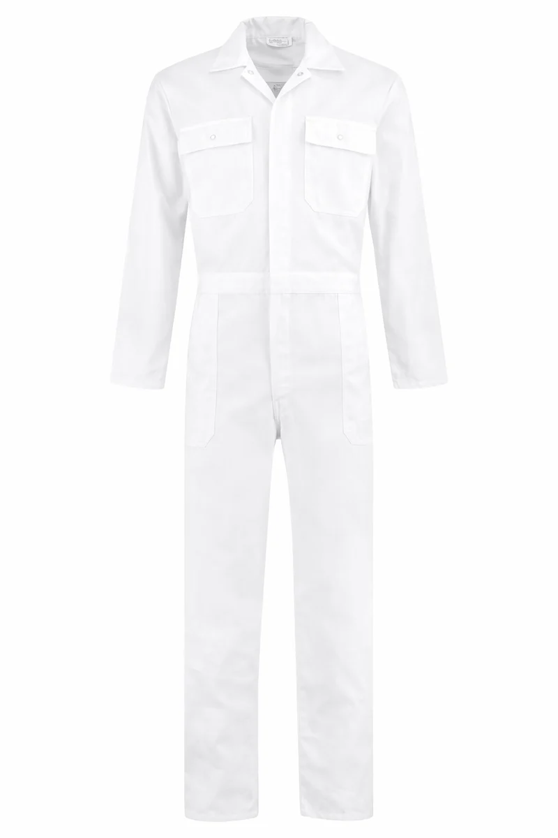 Kinderoverall polyester/katoen wit