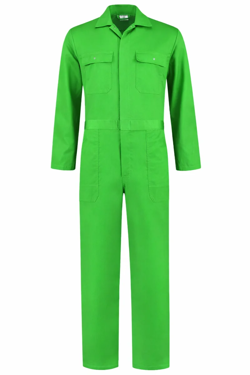 Kinderoverall polyester/katoen lime