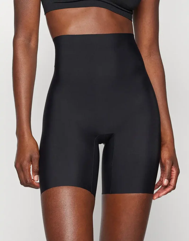 Pieces Naadloze hoge dames boxershort met lange pijpjes - Seamless