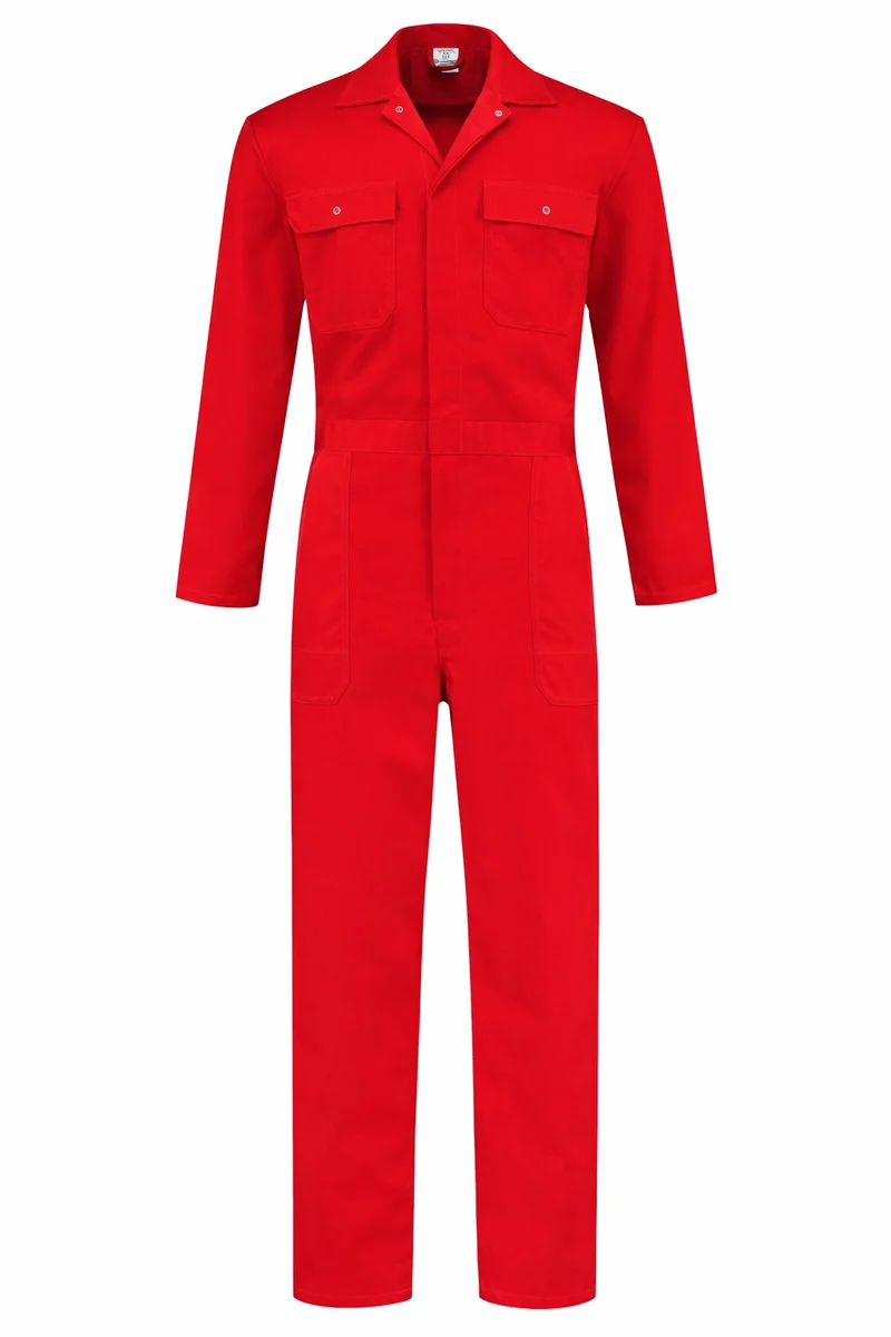 Overall Drukknoop polyester/katoen Rood