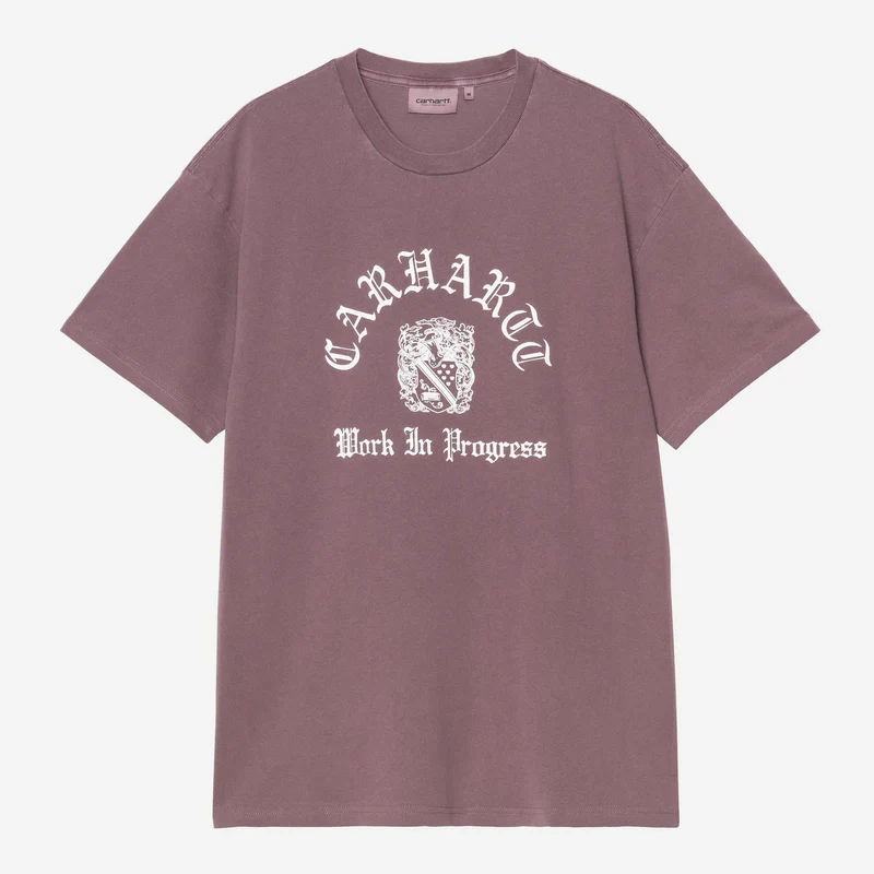 Carhartt WIP Heren T-shirt met wapenschild | Comfortabel paars, geverfd