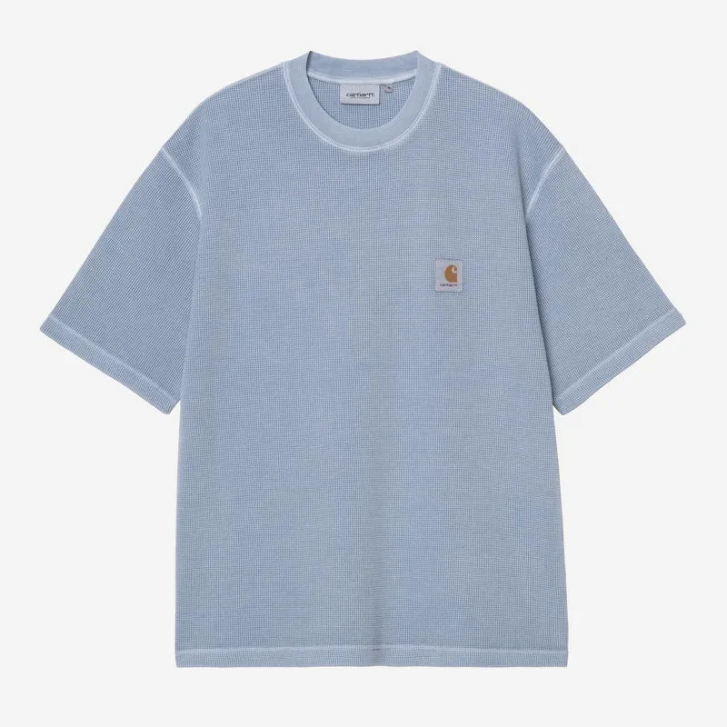 Carhartt WIP Nelson wafel T-shirt voor heren | Zachtblauw geverfd