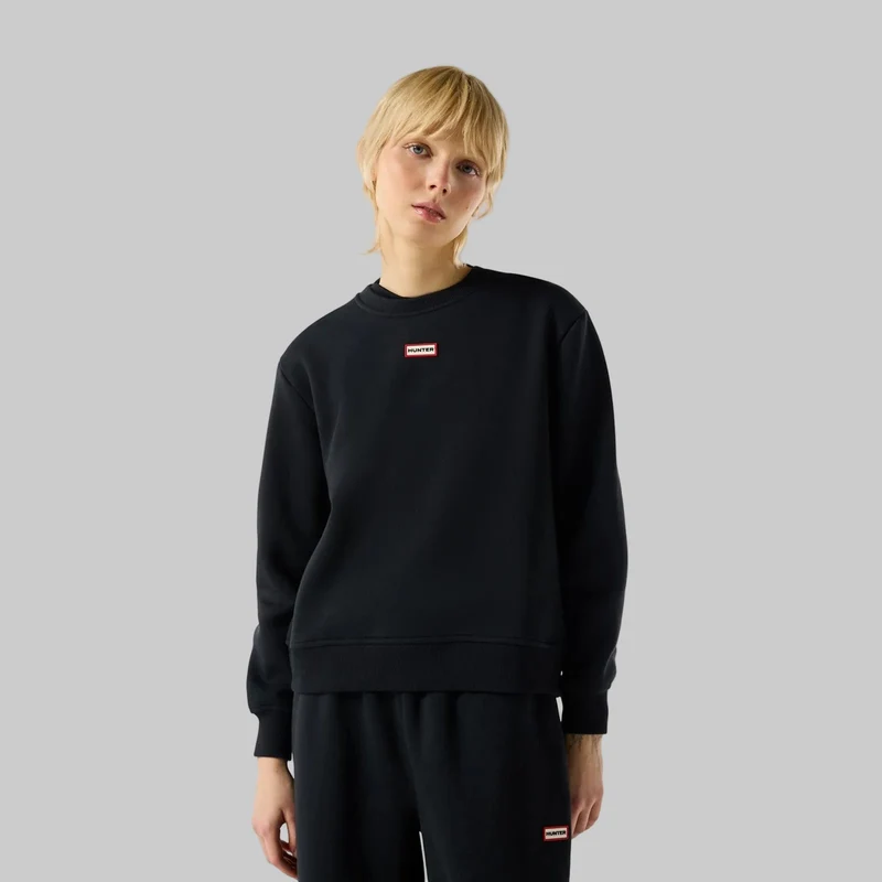 Hunter Dames Red Label Essentials Crew Sweatshirt | Zwart
