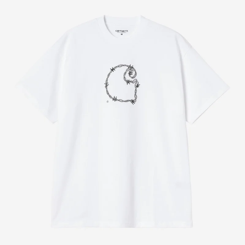 Carhartt WIP Heren Barbwire C T-shirt | Wit