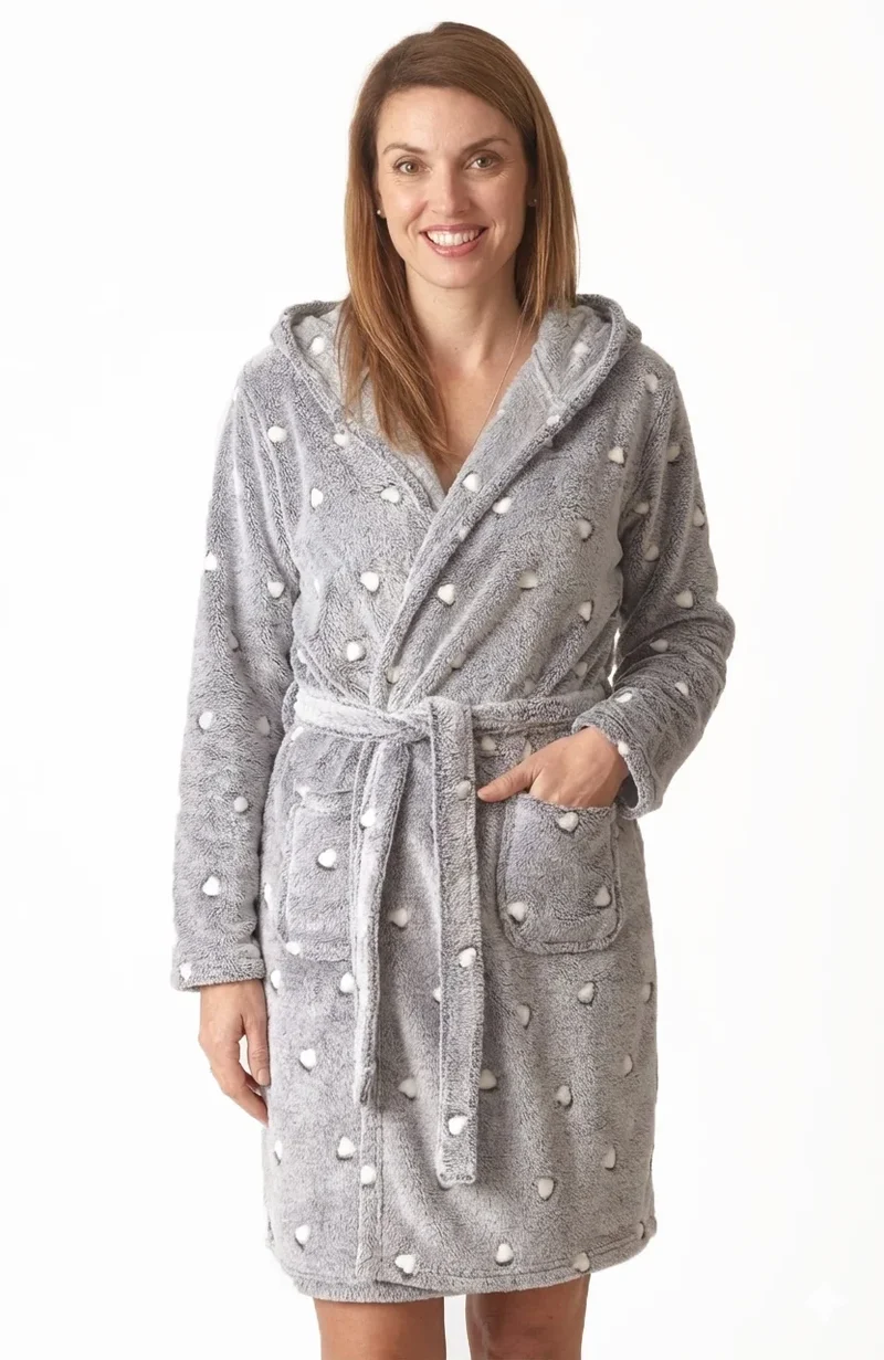 Cocodream dames badjas fleece - Dots