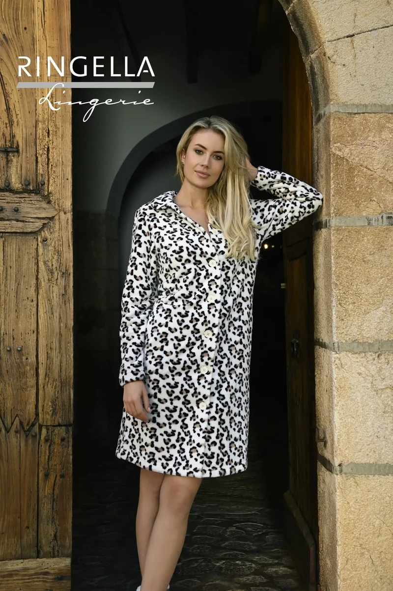 Ringella Fleece badjas dames - Panter
