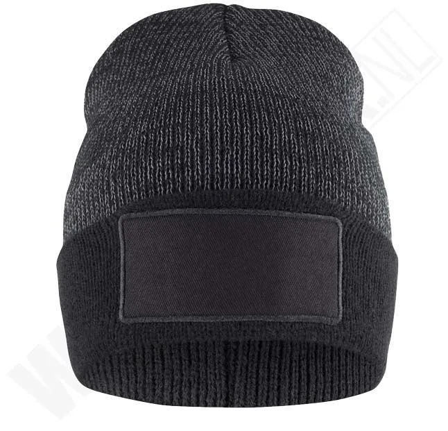 Gebreide reflective muts Hubert met patch