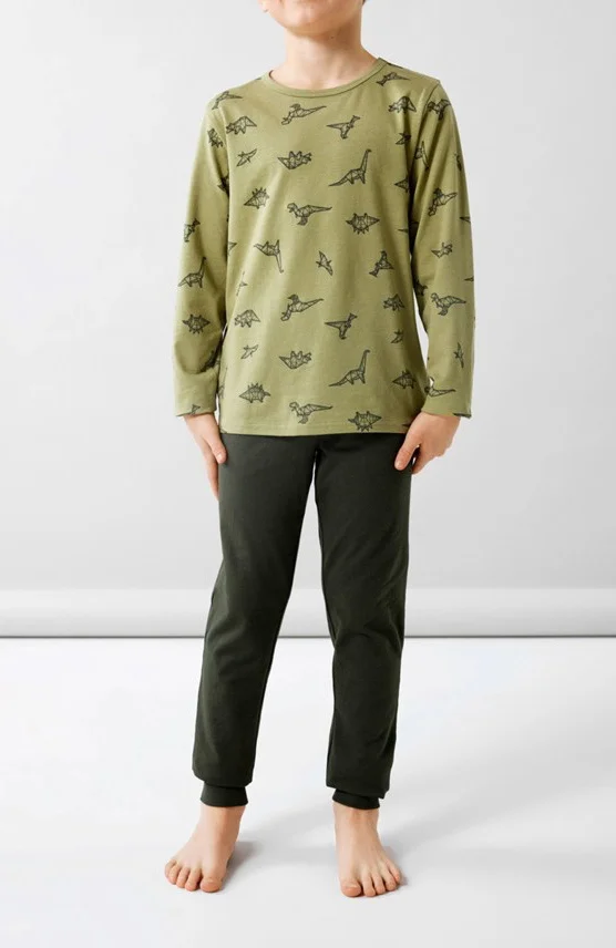 Name it jongens pyjama - Dino pyjama - Sage Dino