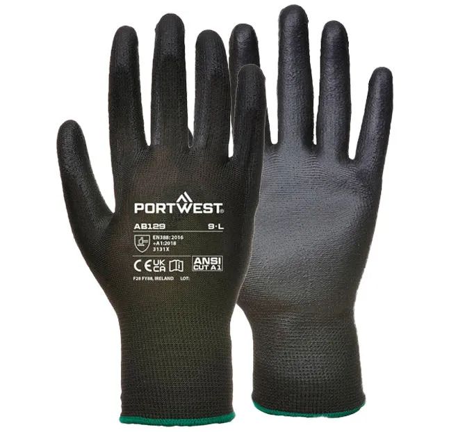 Werkhandschoenen Pu Palm zwart