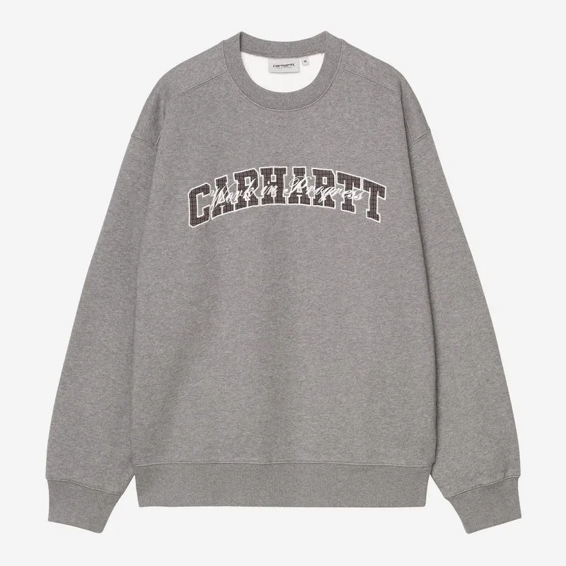 Carhartt WIP Heren Big School Sweatshirt | Donkergrijs gemêleerd