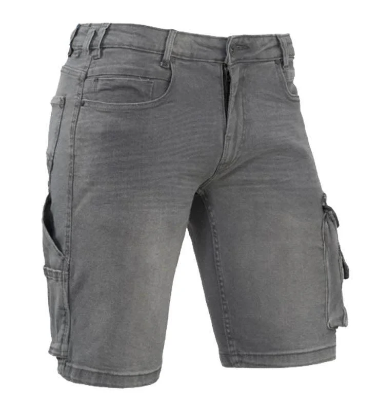 Korte werkbroek denim stretch grijs Ralph Brams Workwear