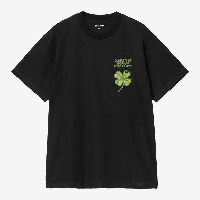 Carhartt WIP Heren T-shirt met klaverprint | Zwart