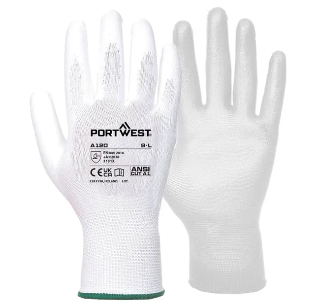 Werkhandschoenen Pu Palm wit