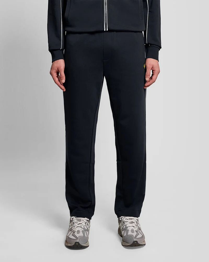 Lyle & Scott Heren joggingbroek met rechte pijpen en bies | Donkerblauw