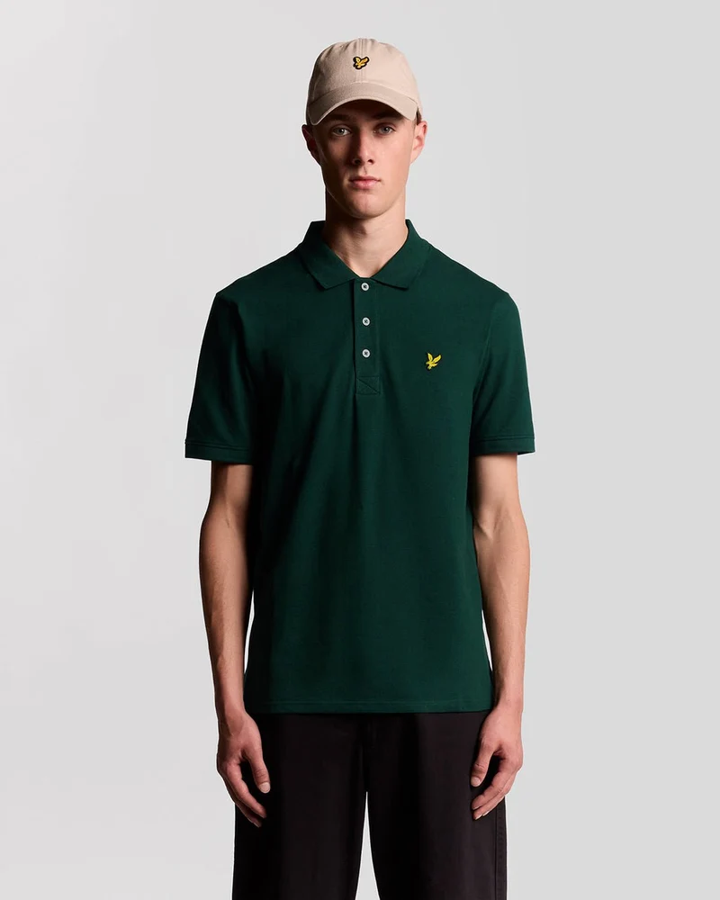 Lyle & Scott Heren katoenen poloshirt | Donkergroen