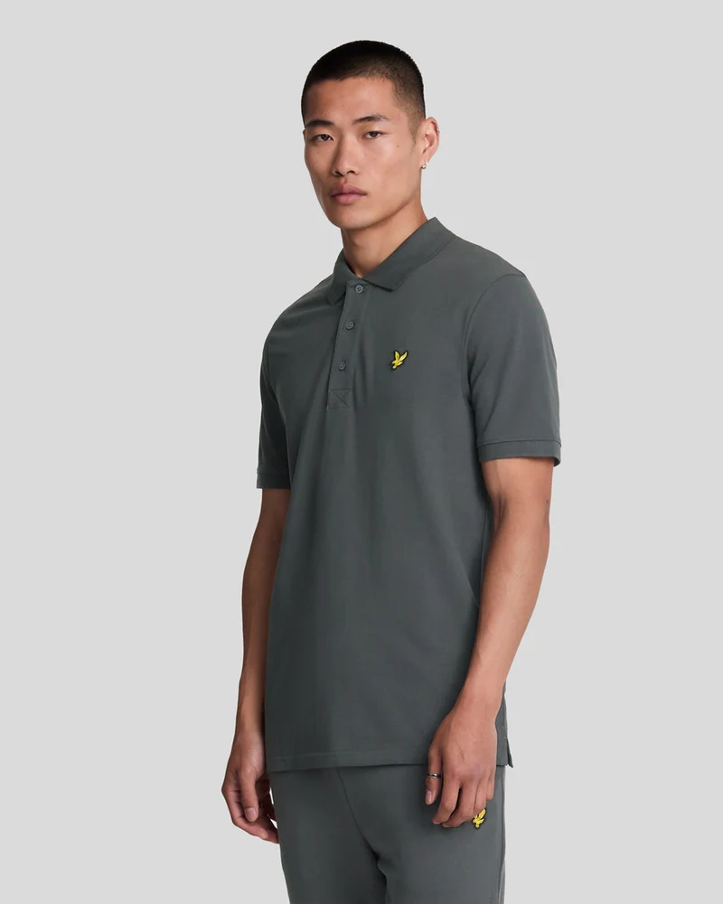 Lyle & Scott Heren katoenen poloshirt | Gunmetal