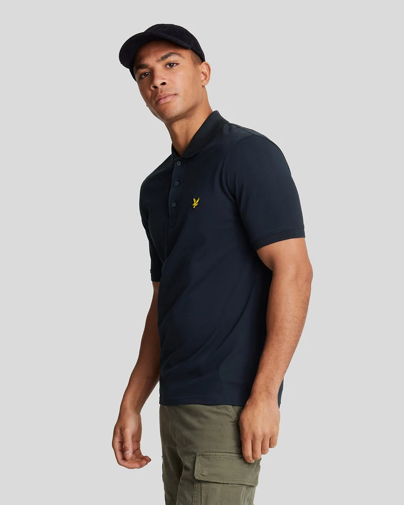 Lyle & Scott Heren katoenen poloshirt | Donkerblauw