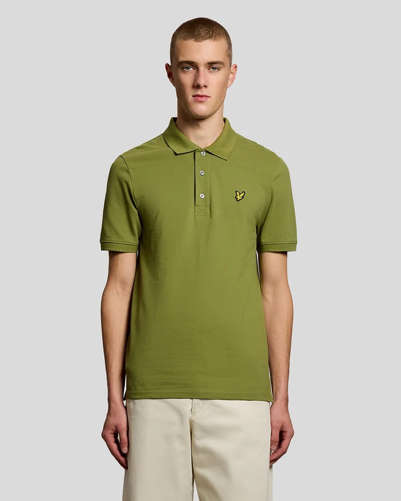 Lyle & Scott Heren katoenen poloshirt | Struikgroen