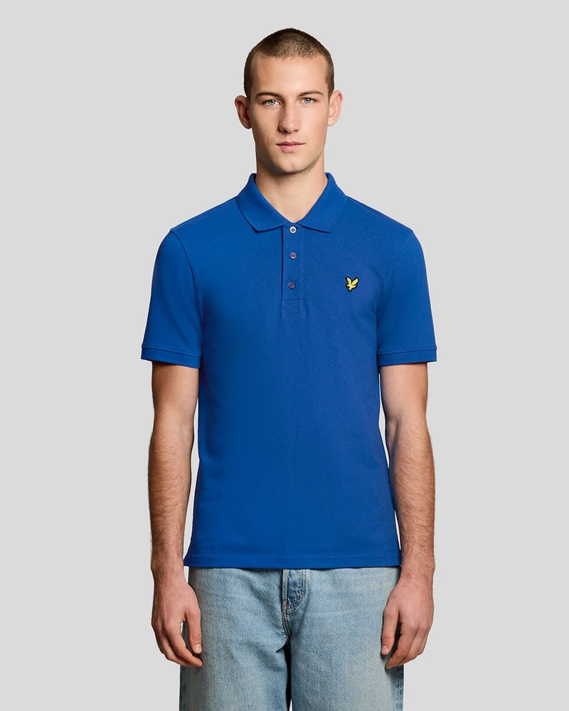 Lyle & Scott Heren katoenen poloshirt | Helderblauw