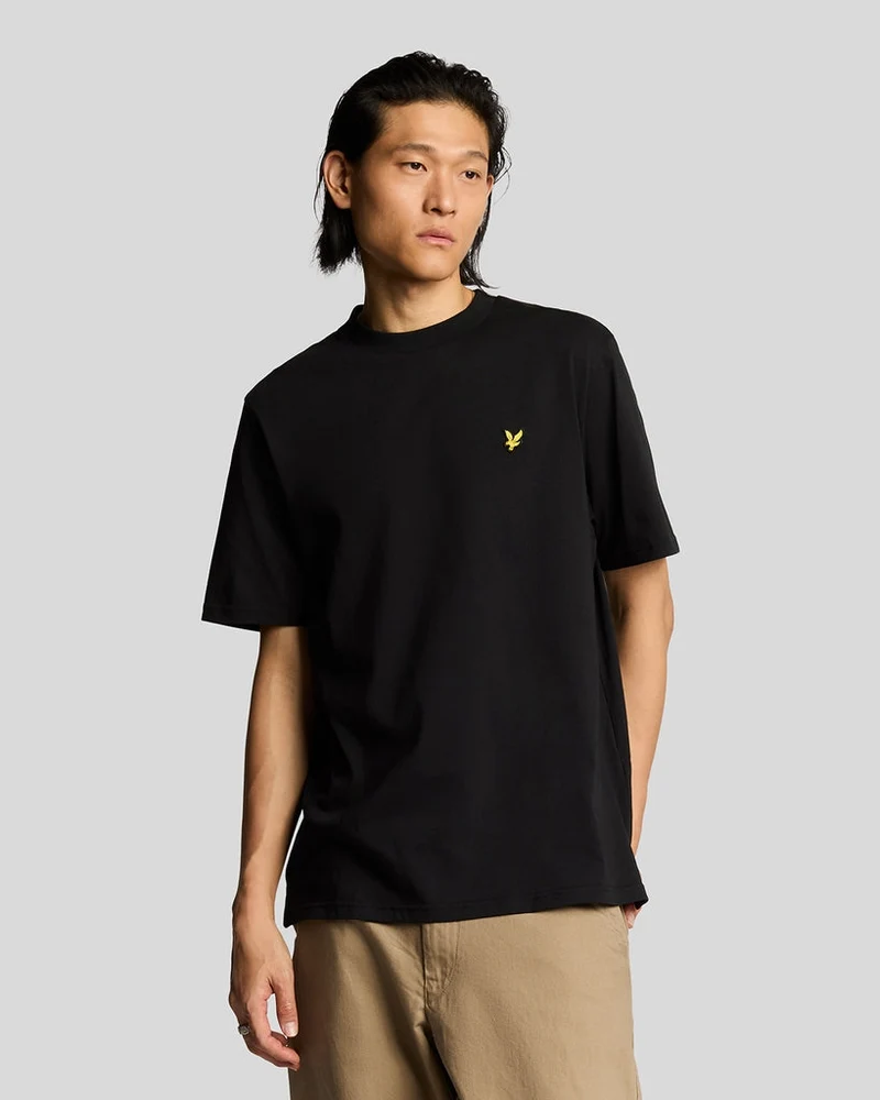 Lyle & Scott Oversized katoenen T-shirt met ronde hals voor heren | Gitzwart