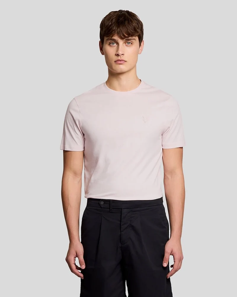 Lyle & Scott Heren T-shirt van superfijn katoen | Lichtroze