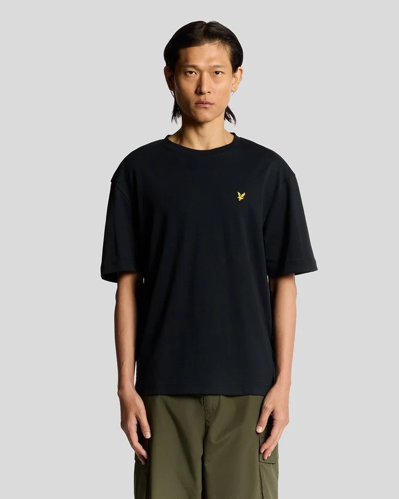 Lyle & Scott Ultrazacht T-shirt voor heren van katoenmix | Donkerblauw