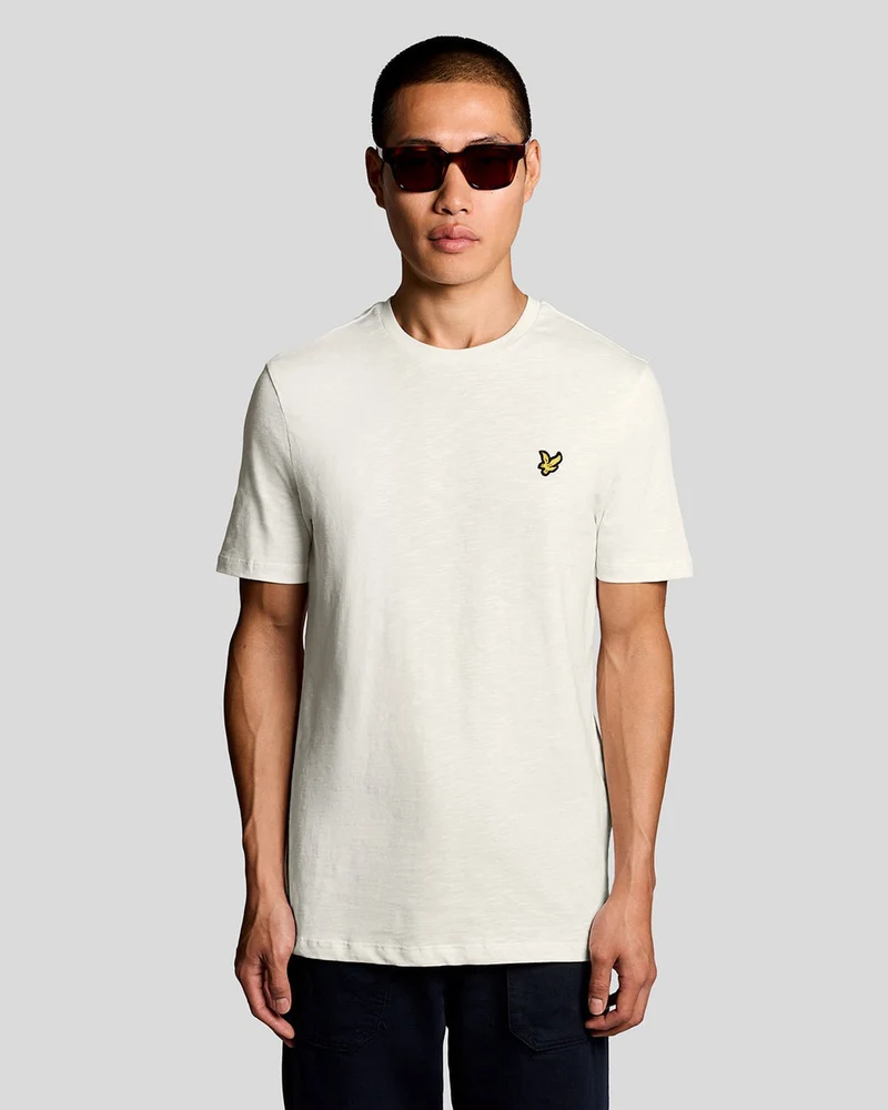 Lyle & Scott Heren T-shirt van fijn katoen met slubstructuur | Ice Cream