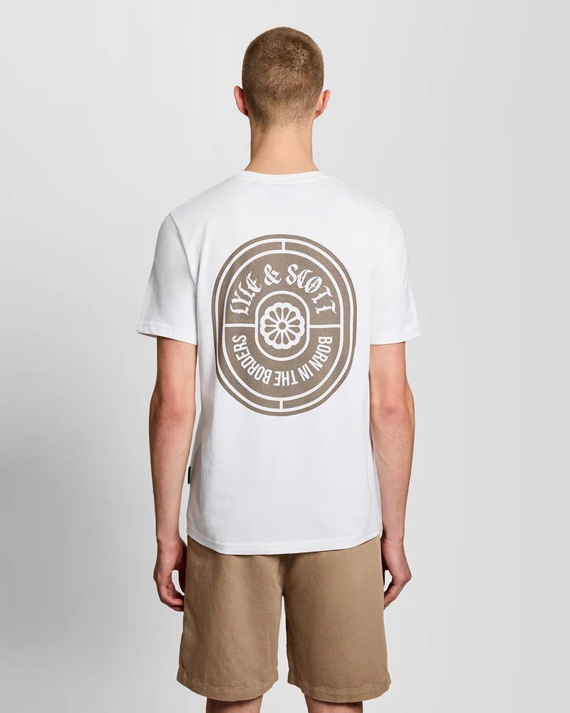 Lyle & Scott Heren T-shirt met Borders-labelprint | Wit