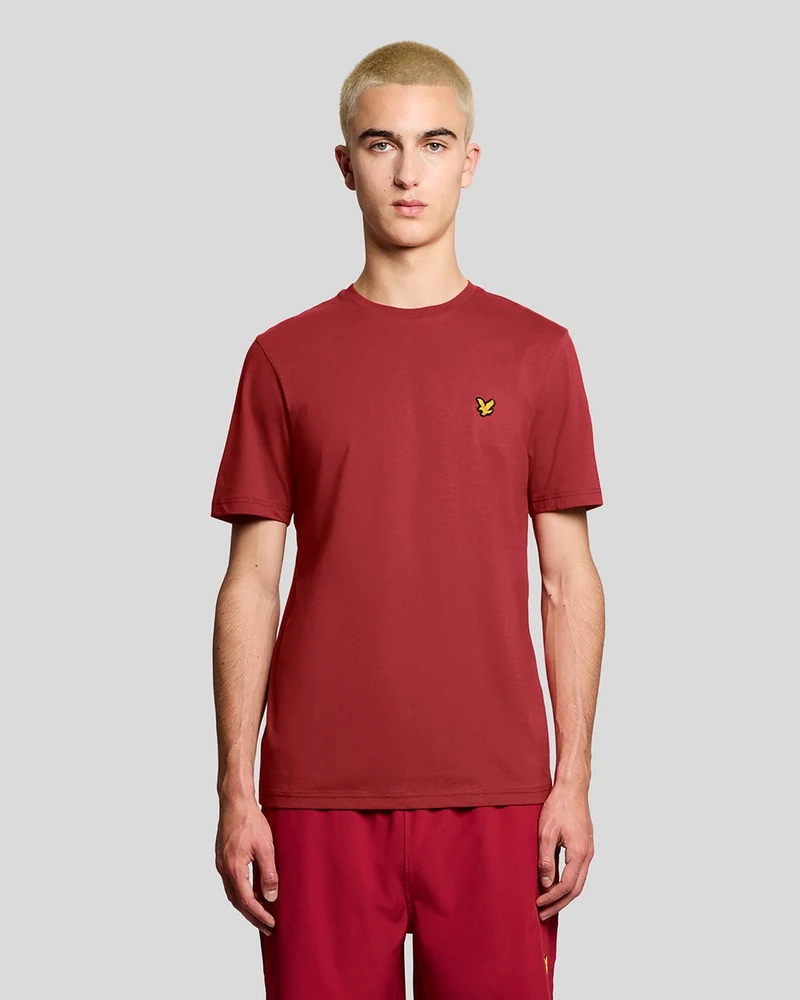 Lyle & Scott Heren sport T-shirt met korte mouwen | Granaat