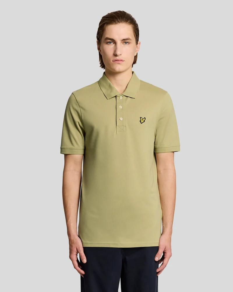 Lyle & Scott Heren katoenen poloshirt | Kruidengroen