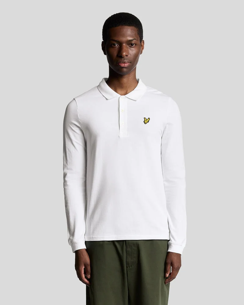 Lyle & Scott Herenpolo met lange mouwen van katoen | Wit