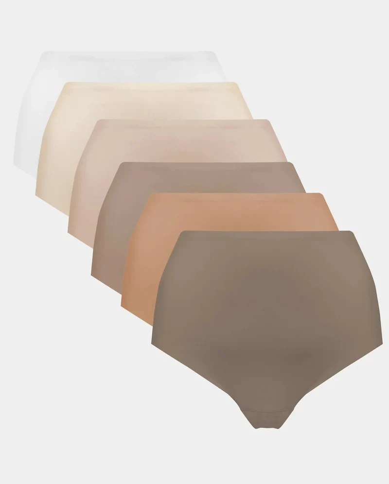 Magic 6-pak Naadloos dames taille slip - Skintones