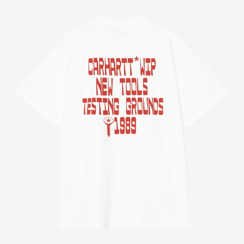 Carhartt WIP Heren T-shirt met blokkenprint | Wit