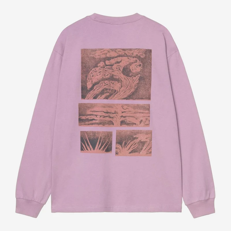 Carhartt WIP Heren Emerge T-shirt met lange mouwen | Zacht paars stonewashed