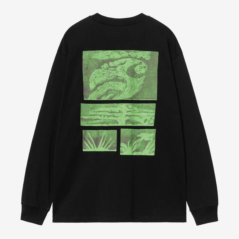 Carhartt WIP Heren Emerge T-shirt met lange mouwen | Zwart stonewashed
